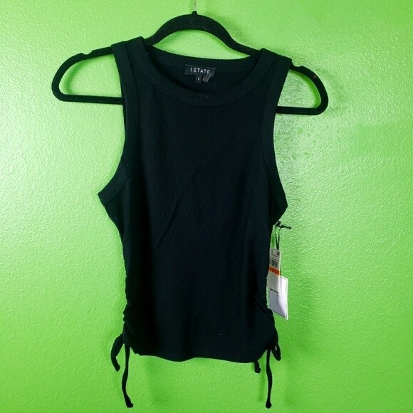 1. State Tops - 1. State NWT Women's Ribbed Bungee Cord Short Sleeveless Tank Top Size Small